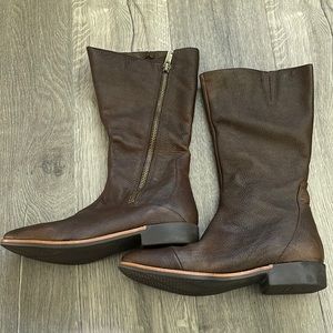 Womens TSUBO Loe Porter Leather Zip Up Leather Round Toe Western Style Boots NEW